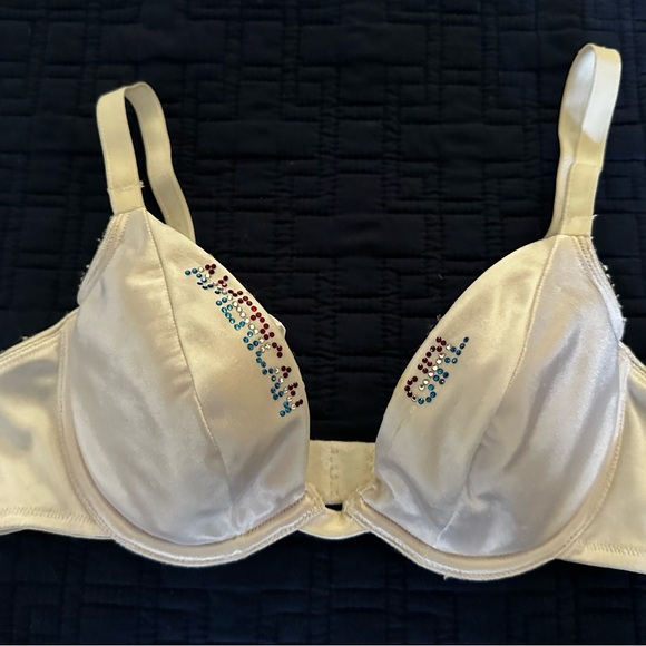 Victoria’s Secret Rhinestoned Personalized Set of Two Bras- Blue & White -SZ 32B - Picture 4 of 15